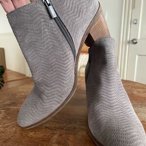 Suede, Gray Ankle Boots